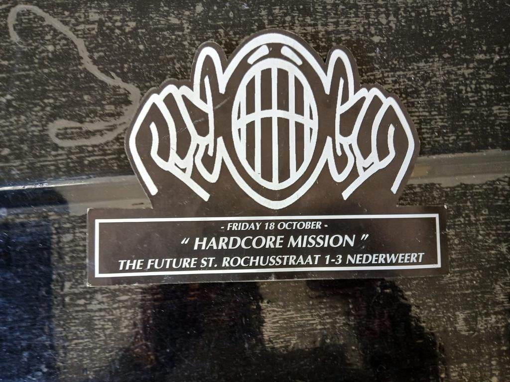 Flyer hardcore mission 1996, Verzamelen, Gebruikt, A4 of kleiner, Ophalen of Verzenden, Overige vormen