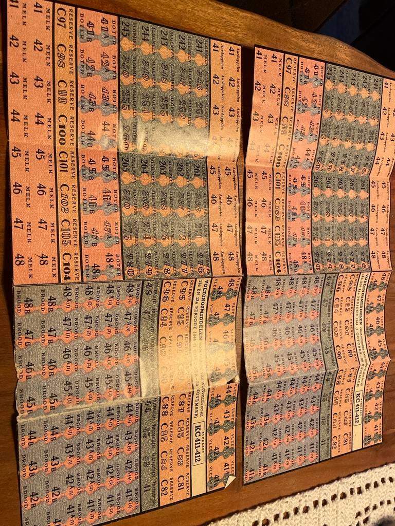 Voedsel- en benzinebonnen uit de oorlog, Ophalen of Verzenden, Gebruikt