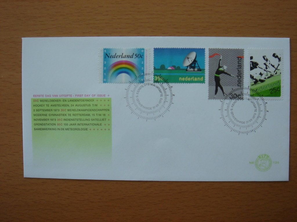 NVPH E126 1e Dag-enveloppe Gelegenheidszegels 1973, Ophalen of Verzenden, Onbeschreven, Nederland