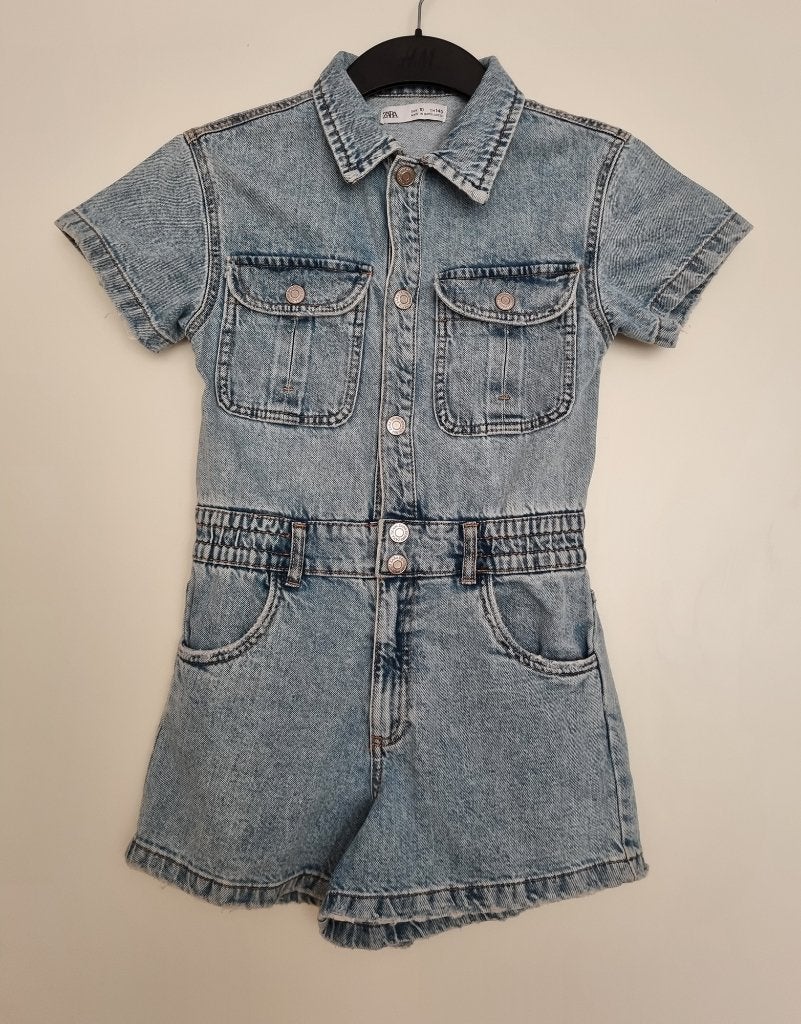 Zara Denim Jumpsuit, maat 140, Overige typen, Meisje, Ophalen of Verzenden, Zo goed als nieuw