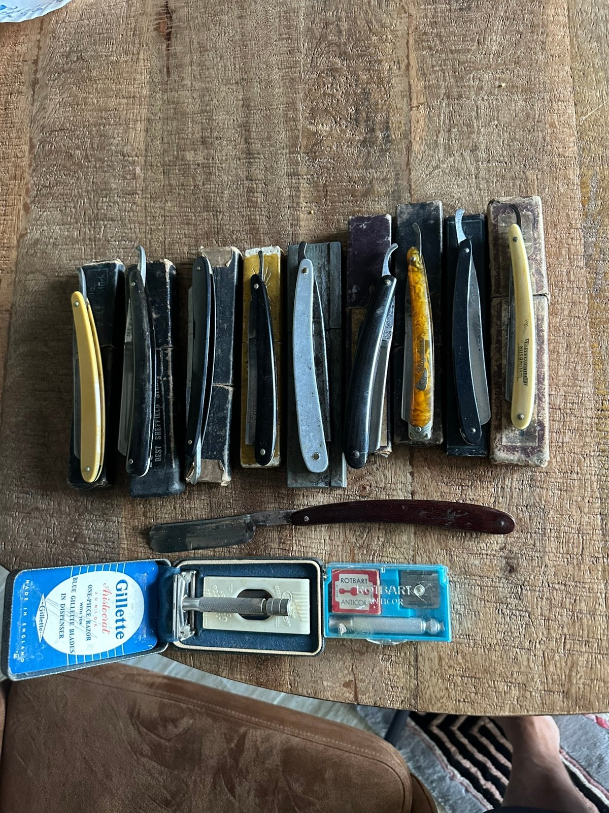 Partij antieke en vintage scheermesjes 12 stuks, Ophalen of Verzenden