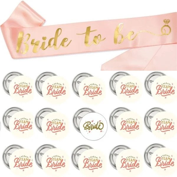 Bride to Be sjerp en button set 16-delig
