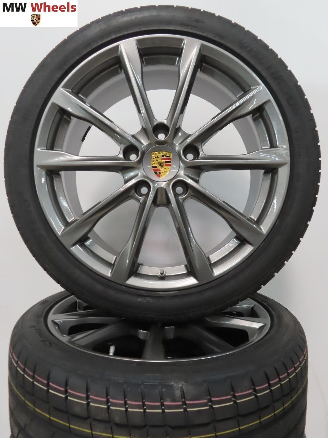 Porsche 19 inch velgen Boxster 982 Cayman 718 zomerbanden, Gebruikt, -, -, Banden en Velgen