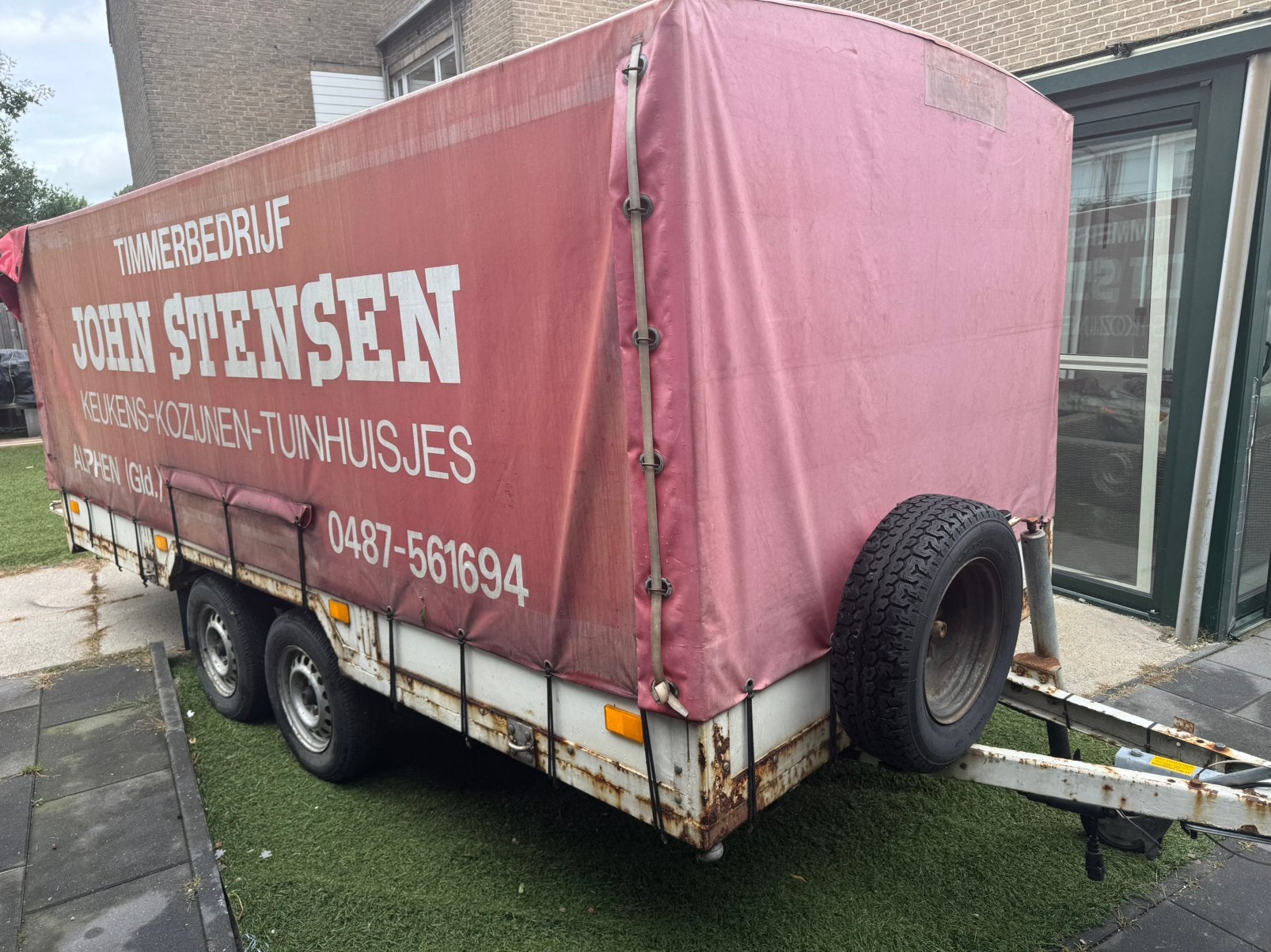 aanhanger met huif extra groot, Ophalen, Gebruikt