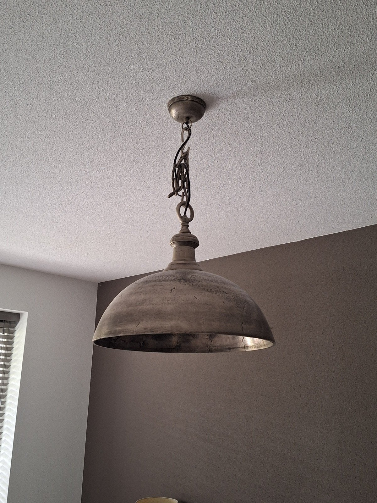 Industriële hanglamp metaal - Stoere plafondlamp, Huis en Inrichting, Ophalen, E27 (groot), Zo goed als nieuw, Metaal