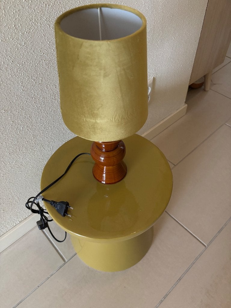Bijzettafel plus lamp, Ophalen, Minder dan 45 cm, Minder dan 55 cm, Rond