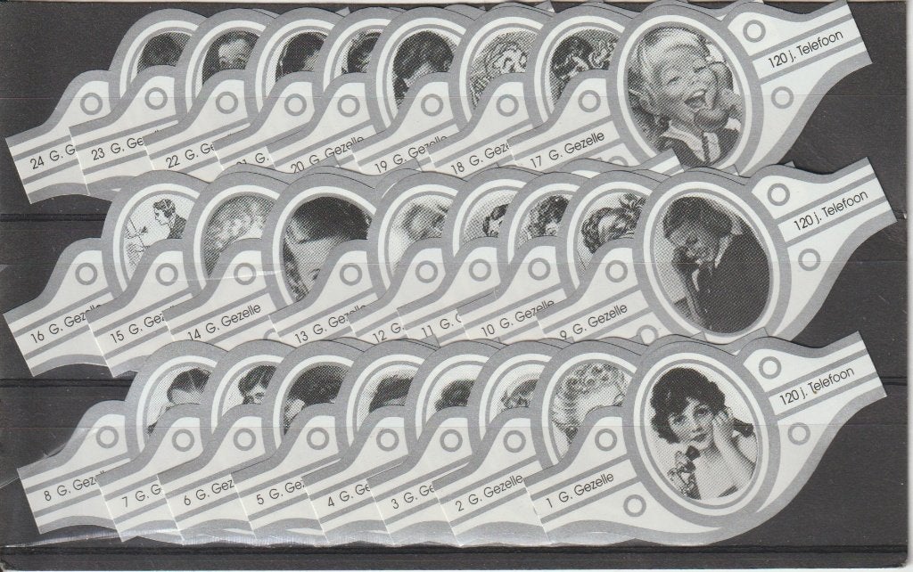 reeks 571  telefoons    1-24   sigarenbanden, Ophalen of Verzenden, Zo goed als nieuw, Sigarenbandjes