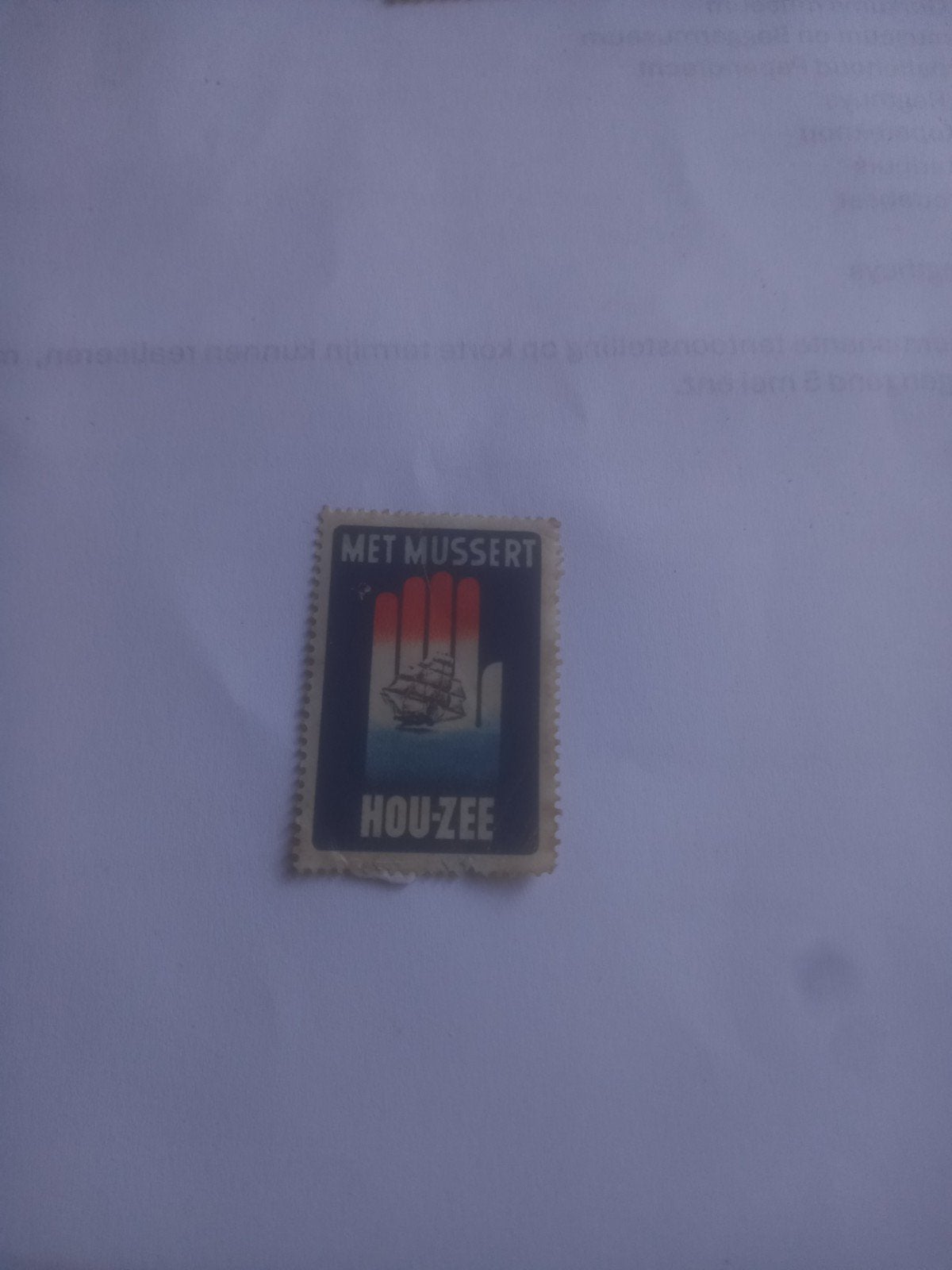 oude sluitzegel van de nsb met mussert hou zee wo2, Verzamelen, Ophalen of Verzenden, Overige soorten, Nederland, Overige typen