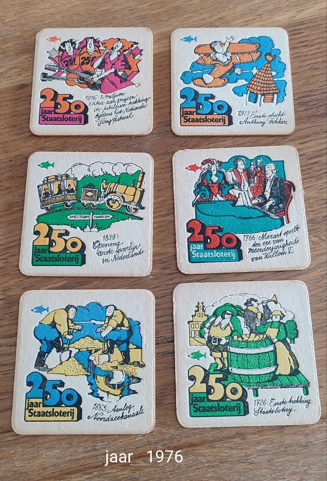 Vintage Staatsloterij Viltjes 1976 -250 jaar geschiedenis, Ophalen of Verzenden, Gebruikt