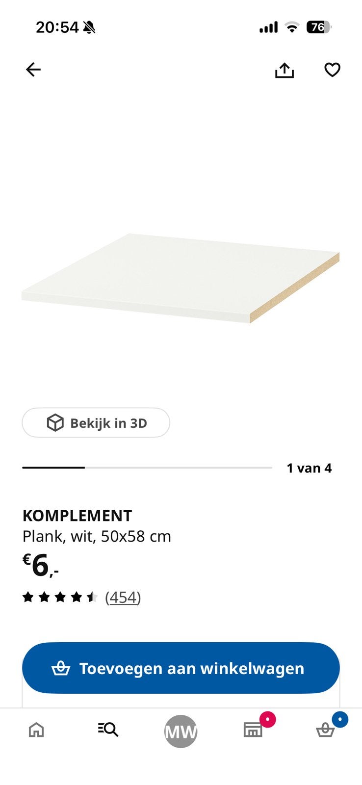 IKEA komplement legplanken 50x58, Ophalen, 50 tot 100 cm, Zo goed als nieuw, Minder dan 100 cm