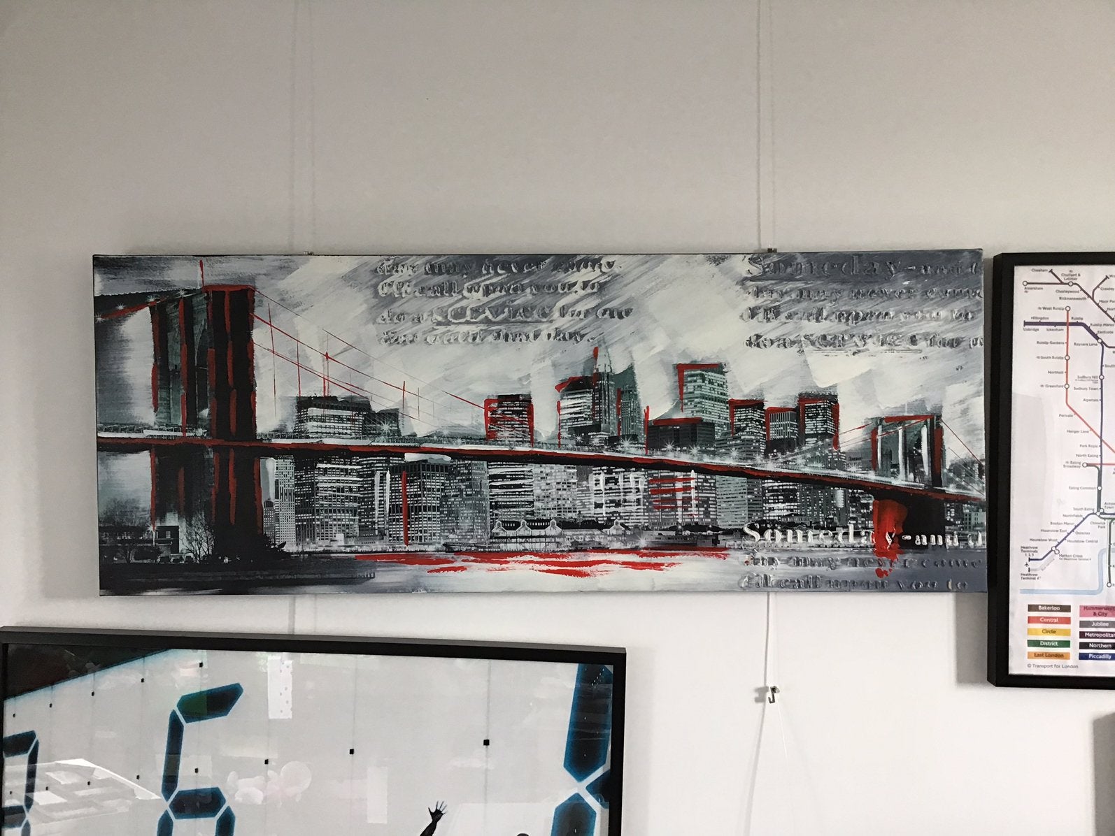 Schilderij New York, Ophalen, 50 – 75, 125 cm of meer, Zo goed als nieuw