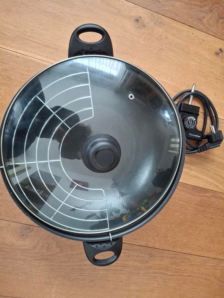 Elektrische Wokpan met Deksel en Thermostaat, Ophalen, Gebruikt