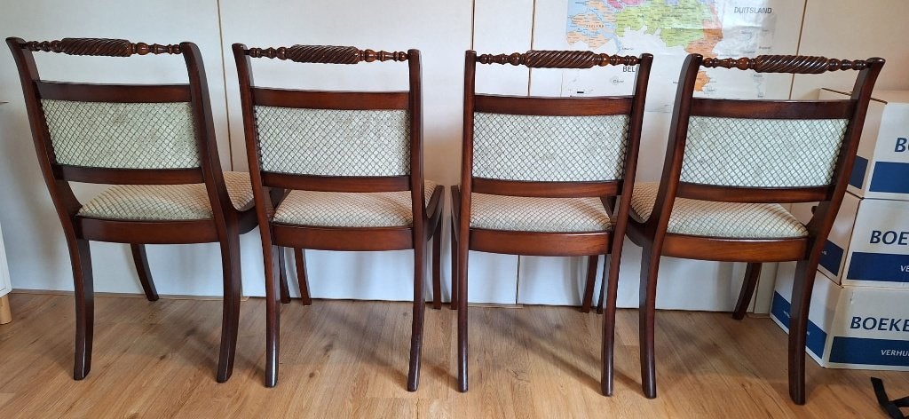 4 Heldense Exclusive eetkamerstoelen, mahonie, als nieuw, Ophalen