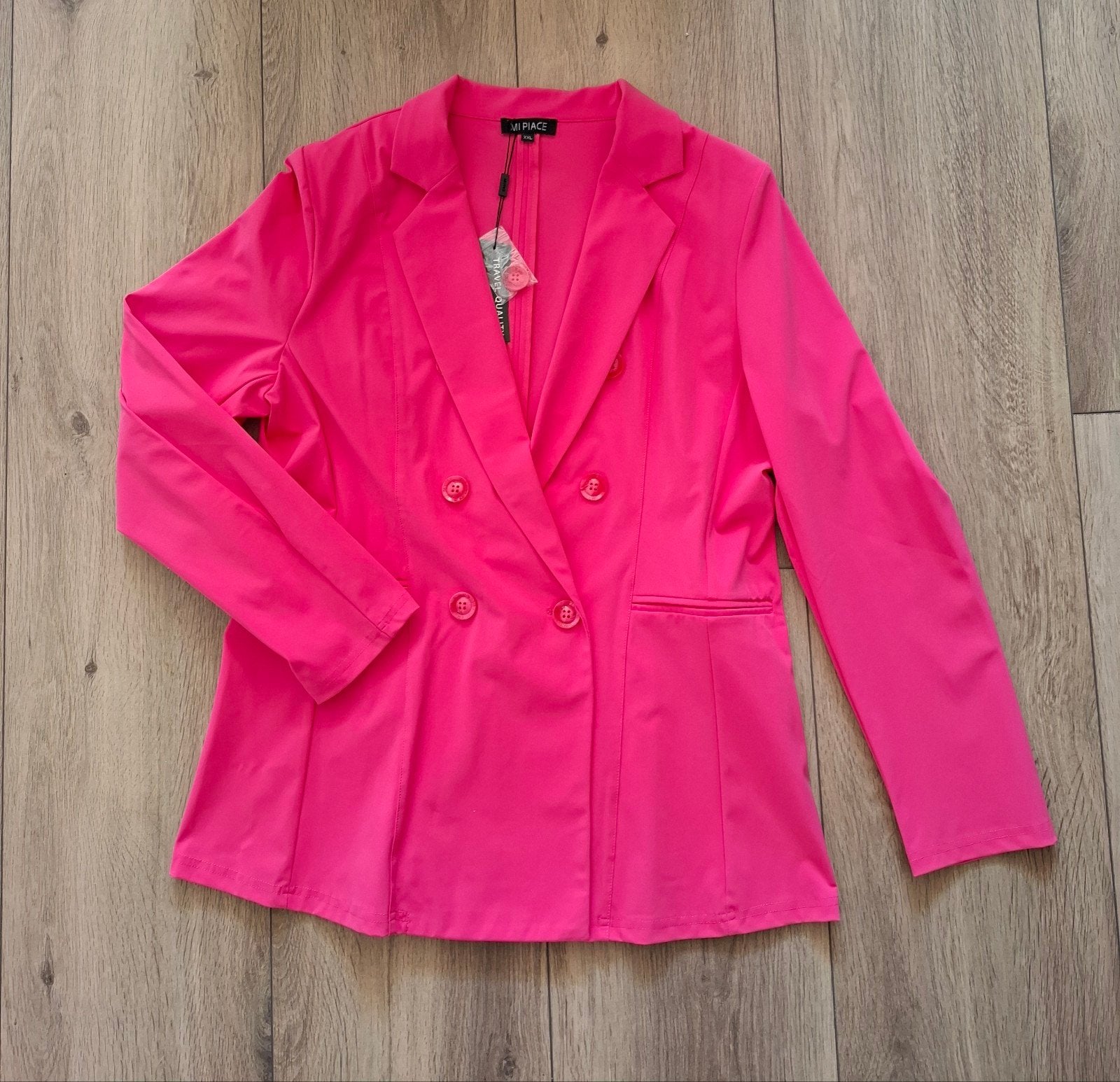 Mi Piace XXL Midden Lange Blazer Fuchsia Travelstof, Mi Piace, Maat 46/48 (XL) of groter, Nieuw, Ophalen of Verzenden