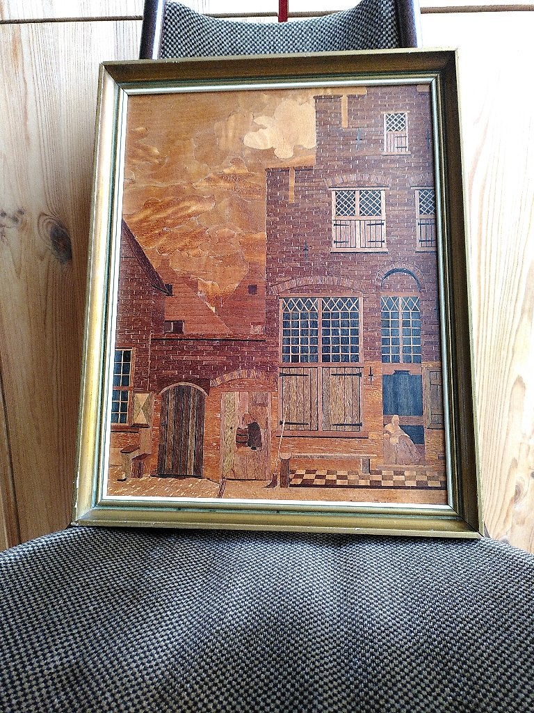 Straatje van Vermeer, Antiek en Kunst, Paneel, Overige stijlen, Overige technieken, Ophalen of Verzenden