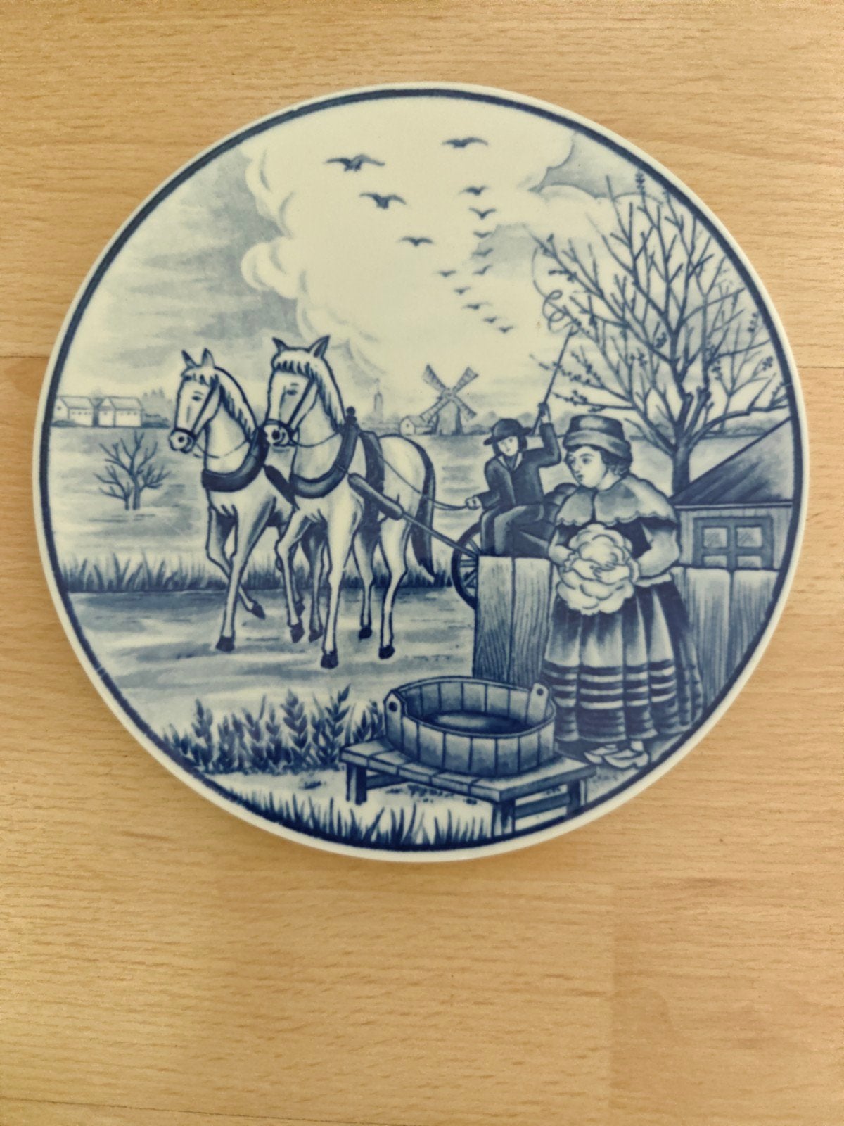 Royal Delfts Blauw Handwerk Tegel met Hollands Tafereel, Ophalen of Verzenden