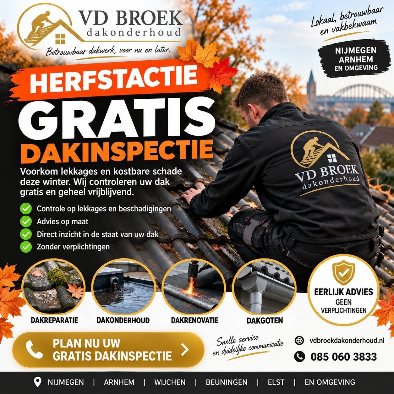 Gratis dakinspectie – Daklekkage, dakreparatie & dakonderhou