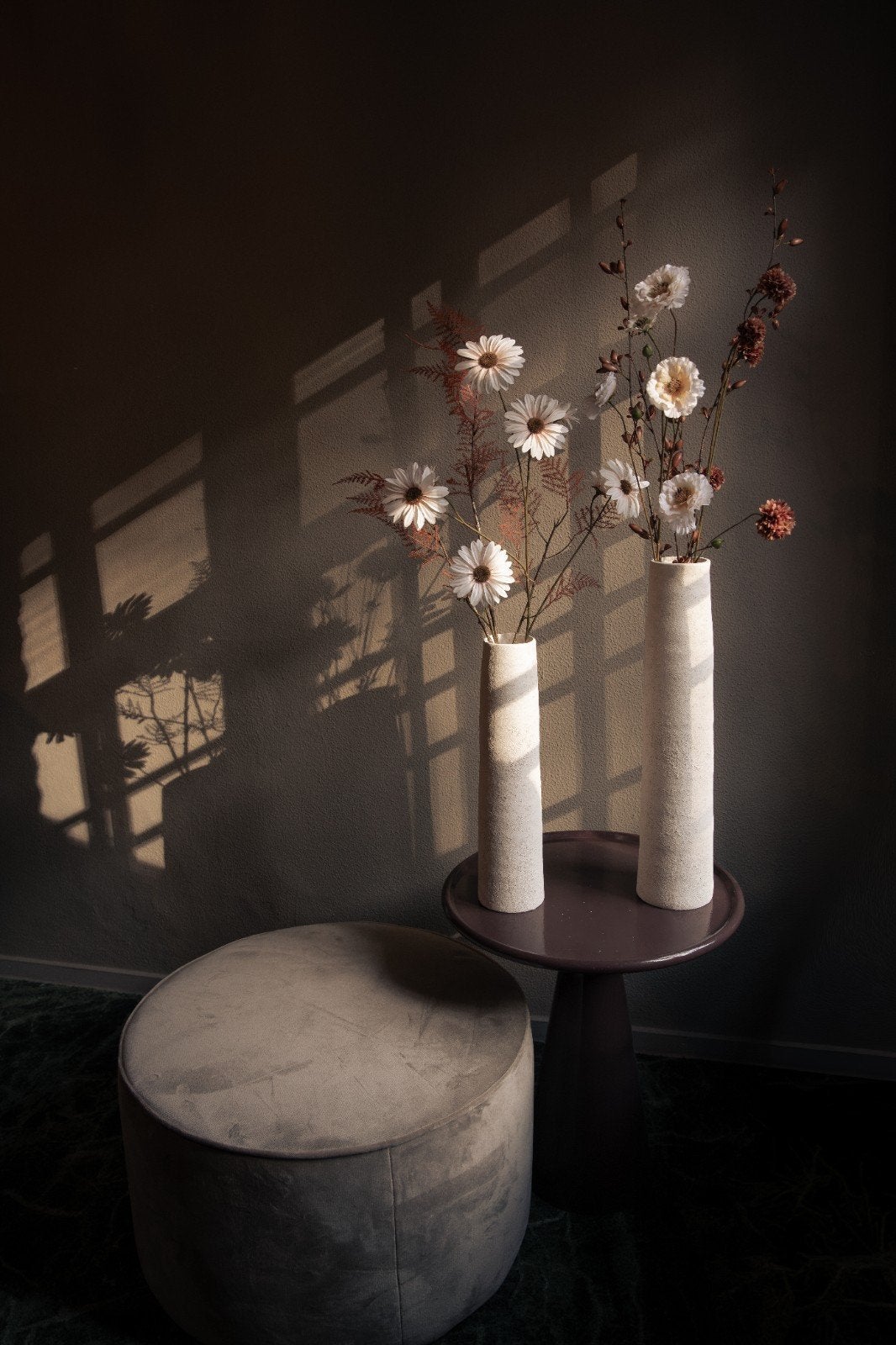 Smalle vazen met zijden bloemen - SP Collection, Ophalen, Nieuw, Wit