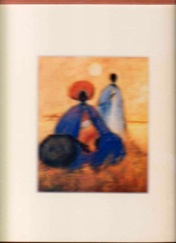 Tekening van afrikaanse vrouw en man, Ophalen of Verzenden