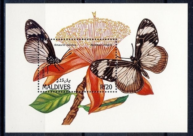 Malediven Blok 203 Vlinders 1991 postfris, Ophalen of Verzenden, Postfris, Dier of Natuur