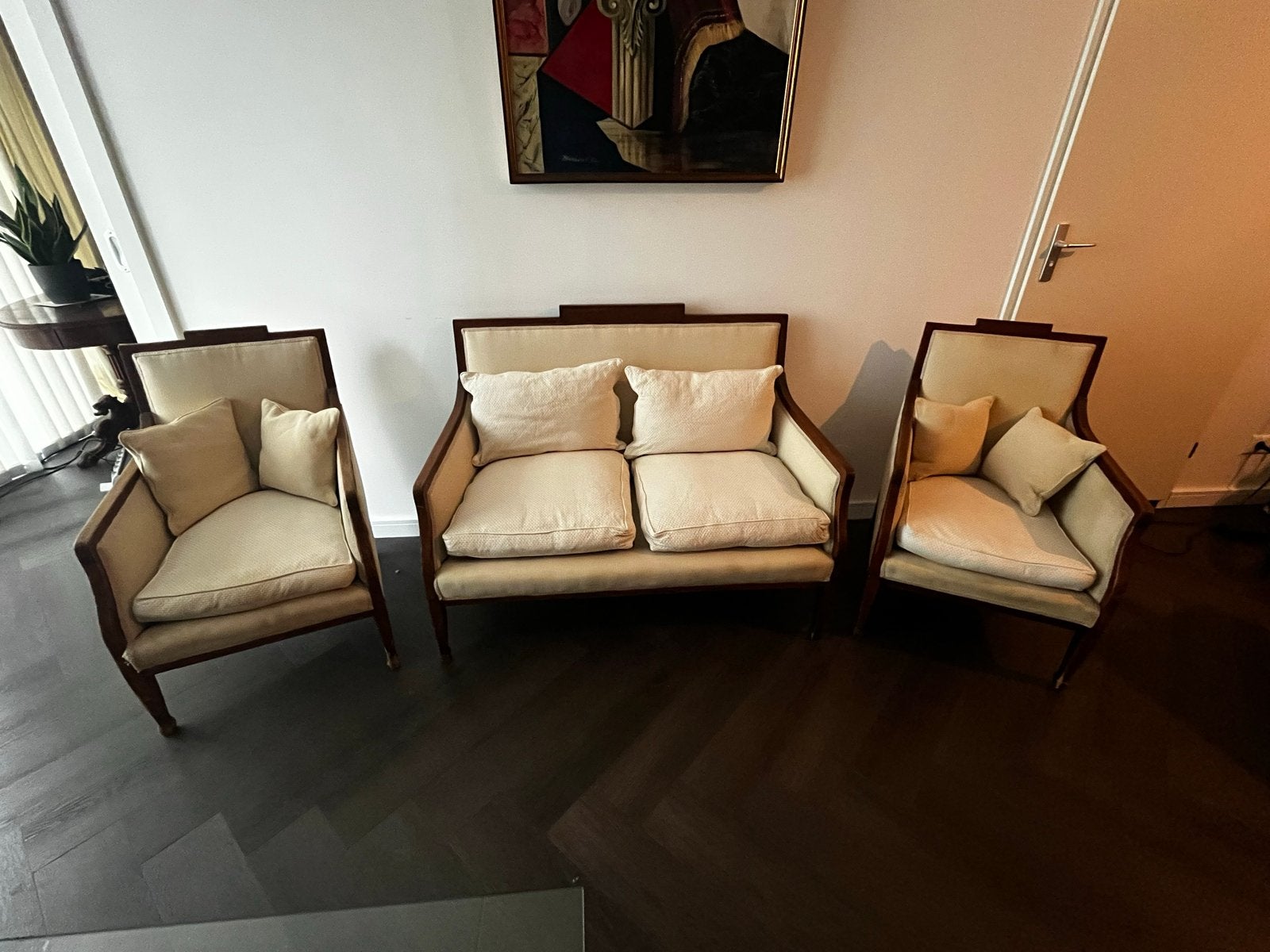 Louis Philippe stijl salonset 3-delig, Ophalen