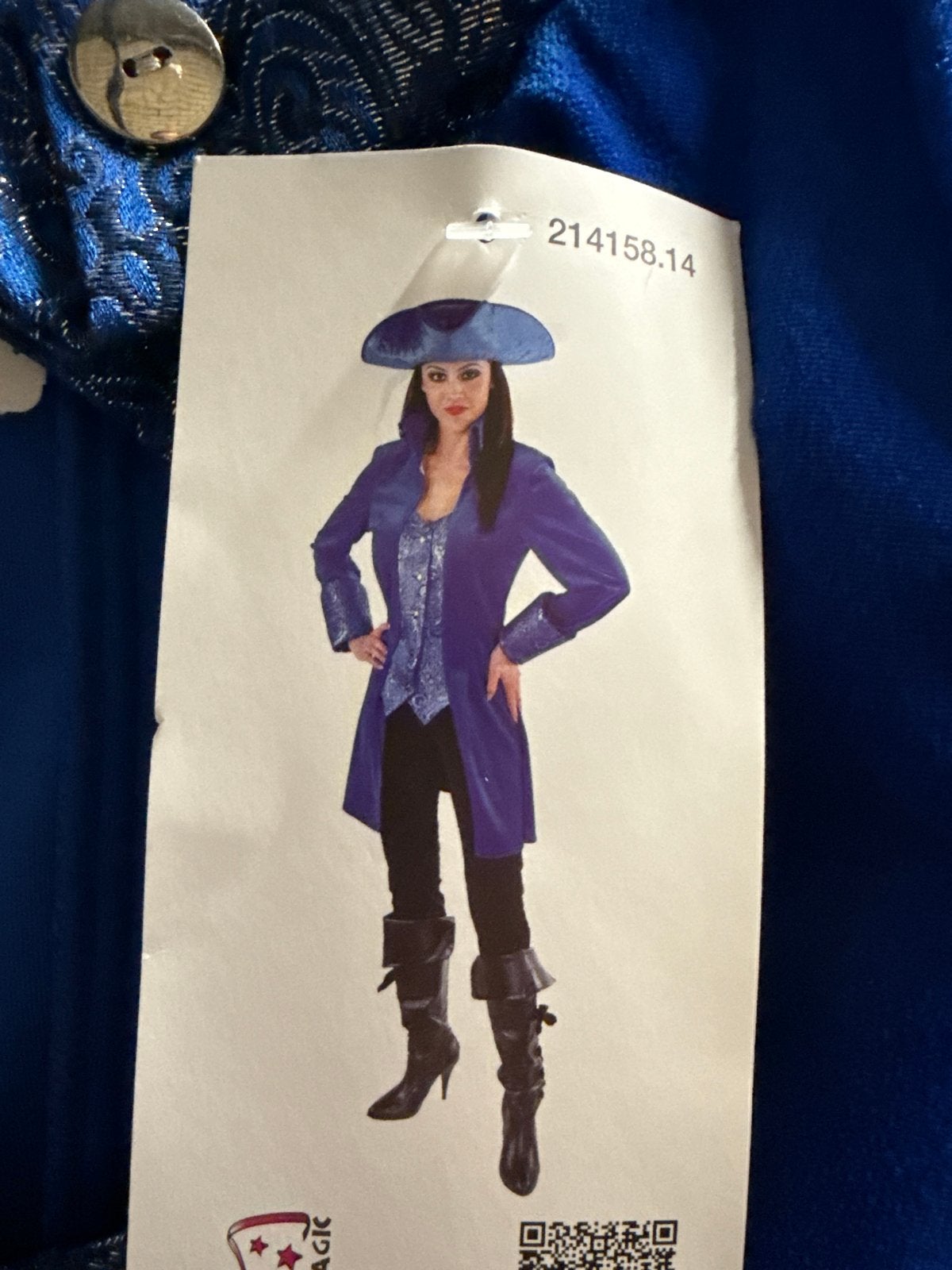 Blauw Piratenkostuum - Nieuw met label, Maat 38/40 (M), Carnaval, Nieuw, Ophalen of Verzenden