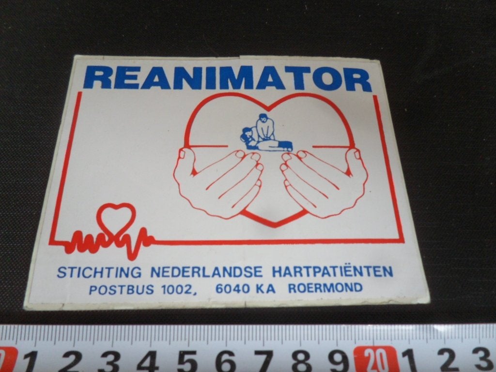 sticker roermond REANIMATOR st nederlandse hartpatiënten, Verzamelen, Ophalen of Verzenden, Zo goed als nieuw
