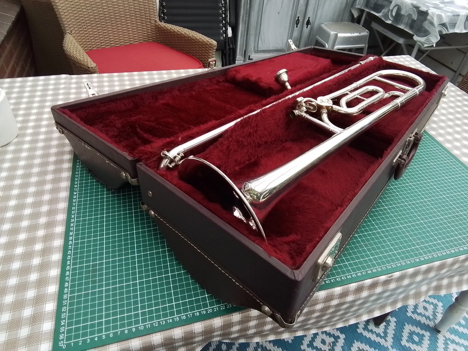 ZEER UNIEKE KING 3B MET KWARTVENTIEL SILVER PLATED INCL KOFF, Ophalen of Verzenden, Tenor