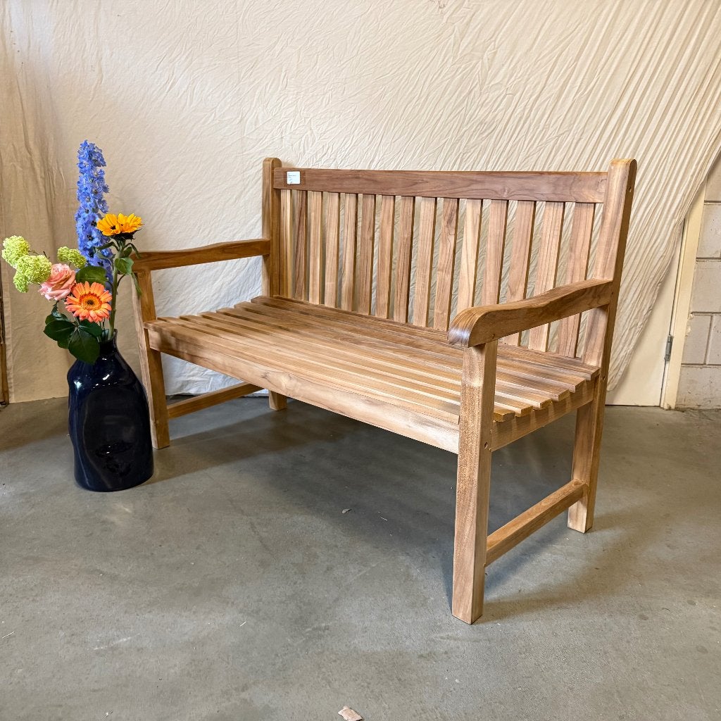 tuinbank teak - 130 cm breed - Gratis bezorgd, TTM Wonen, Meubels – (Perzische) Tapijten en Woonaccessoires, Taag 63, 2491 CS, Den Haag (Forepark)