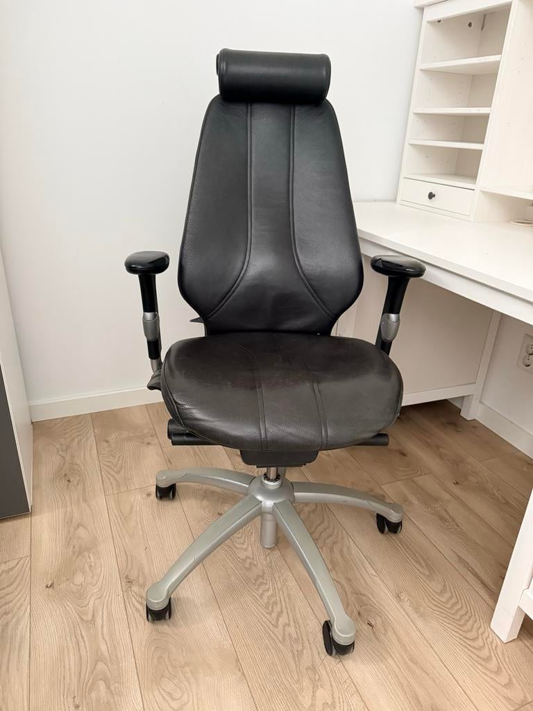 RH Logic 400 Zwart LEER Ergonomische Bureaustoel, Ophalen, Gebruikt, Zwart, Bureaustoel