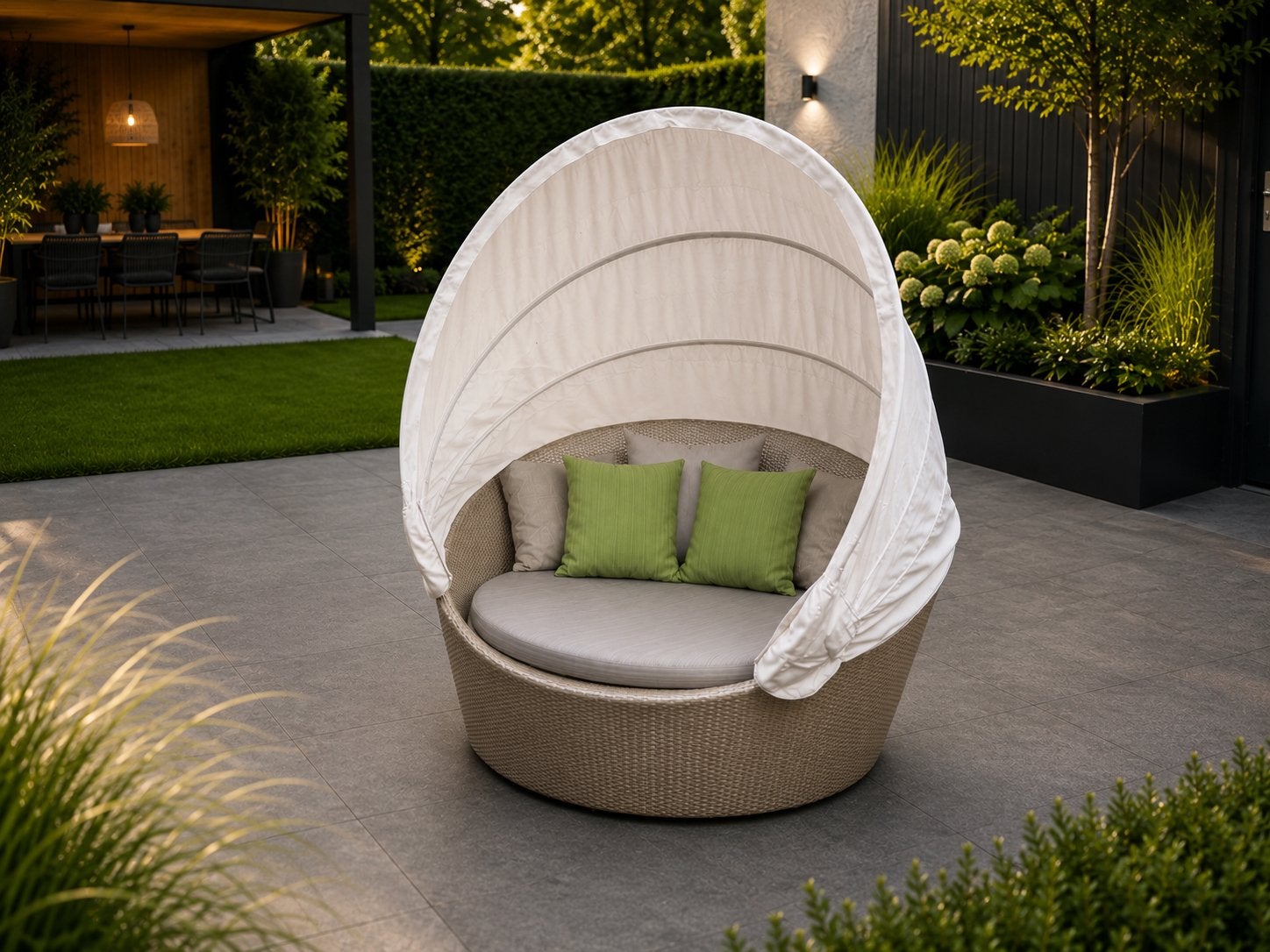 Dedon Orbit Ligbed Loungeset, Tuin en Terras, Ophalen, Zo goed als nieuw, Aluminium, Verrijdbaar