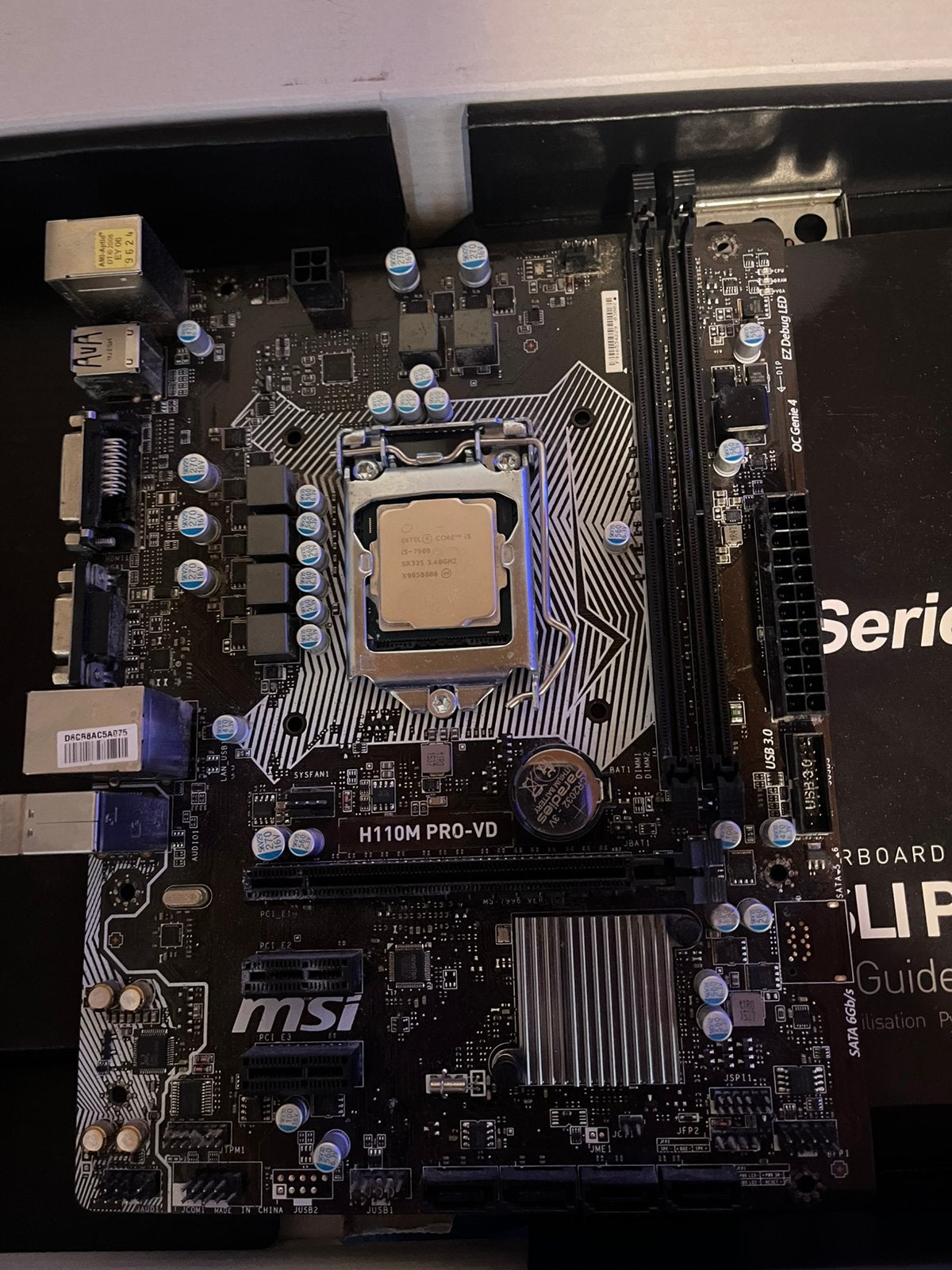 i5 7500 + MSI H110M PRO-VD, Computers en Software, Ophalen of Verzenden, Zo goed als nieuw, Intel, DDR4