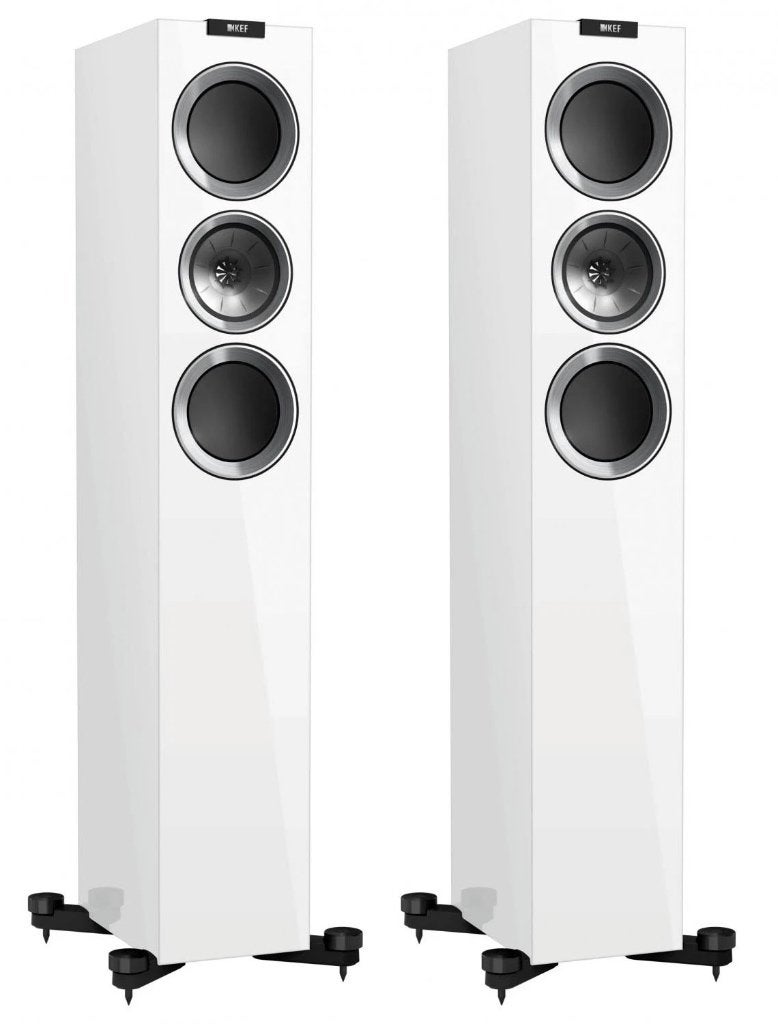 Specificaties KEF R500 (Z.g.a.n.) hoogglans wit, Audio, Tv en Foto, Luidsprekers, Vloerstaande luidspreker, Zo goed als nieuw
