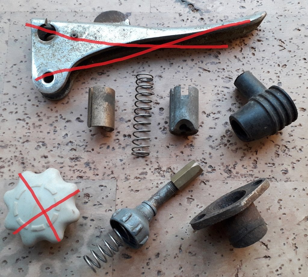 Diverse oldtimer bromfiets hulpmotor onderdelen gasschuifjes, Fietsen en Brommers, Ophalen of Verzenden, Gebruikt, Overige typen
