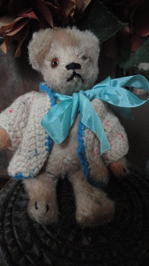 oud STEIFF BEERTJE, geschijfd, h 15 cm met vestje/strik, Ophalen of Verzenden