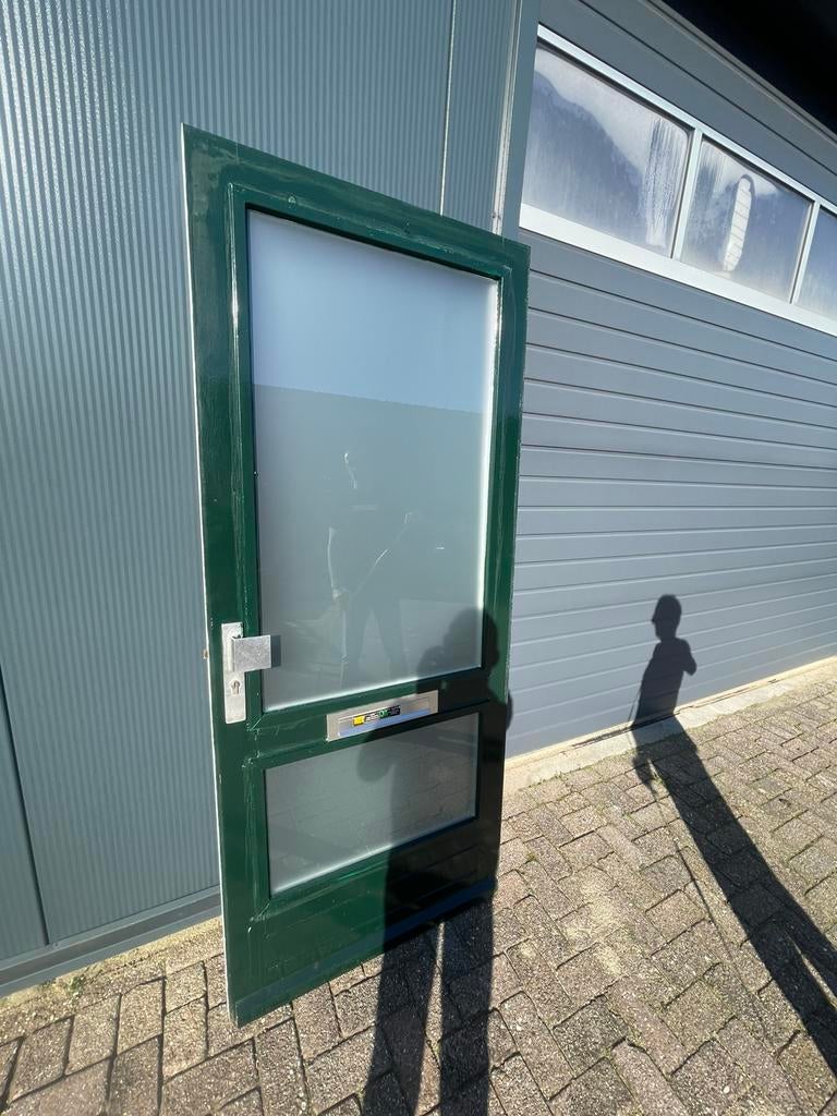 Knappe voordeur met dubbelglas 211.5 x 90, Doe-het-zelf en Verbouw, Deuren en Horren, Ophalen of Verzenden, Zo goed als nieuw