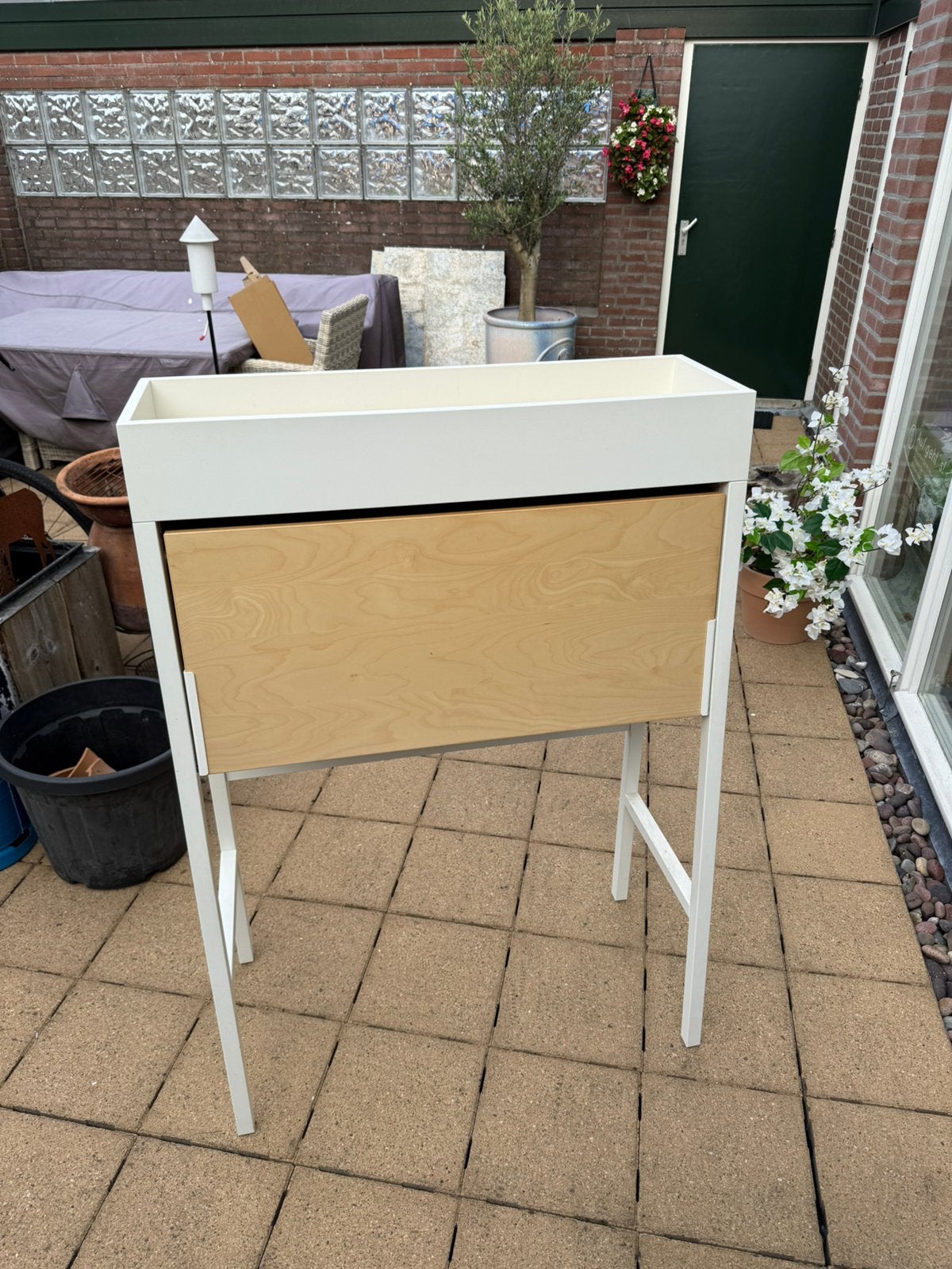 Uitklapbaar bureau, Ophalen, Opbergruimte, Gebruikt, 70 cm