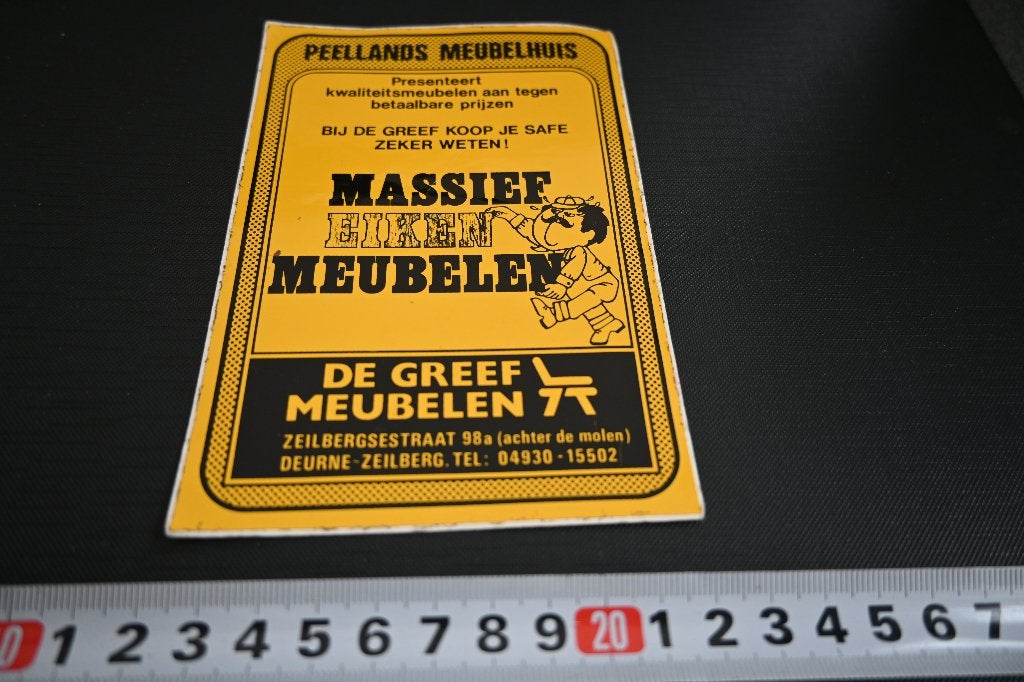 sticker Deurne Zeilberg DE GREEF MEUBELEN Peellands Meubelhu, Ophalen, Zo goed als nieuw
