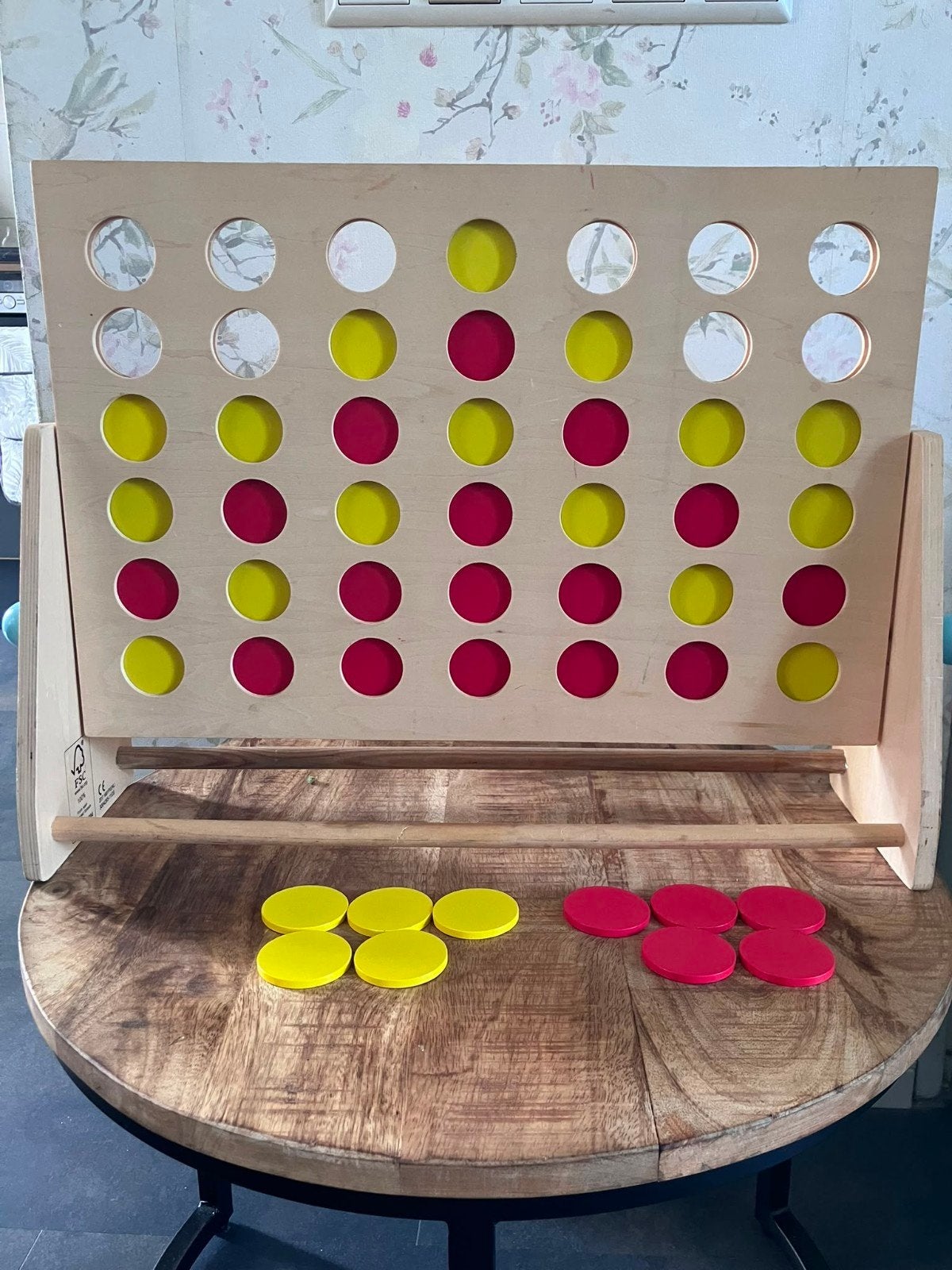 Groot 4 op een rij spel van hout, Hobby en Vrije tijd, Gezelschapsspellen | Bordspellen, Een of twee spelers, Ophalen of Verzenden