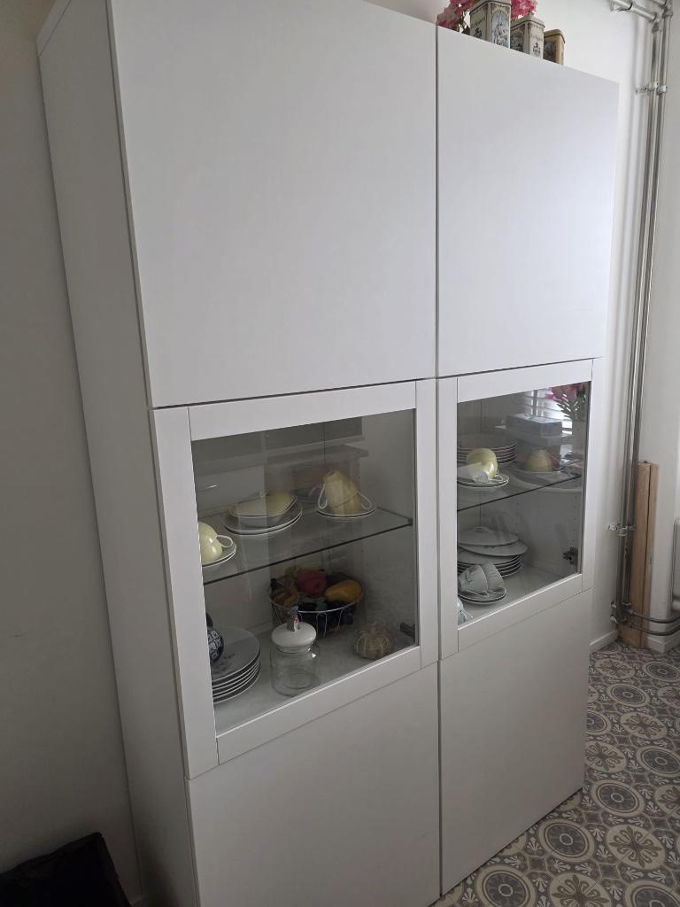 IKEA Besta vitrinekast wit net nieuw!, Ophalen, Met deur(en), 50 tot 100 cm, Zo goed als nieuw