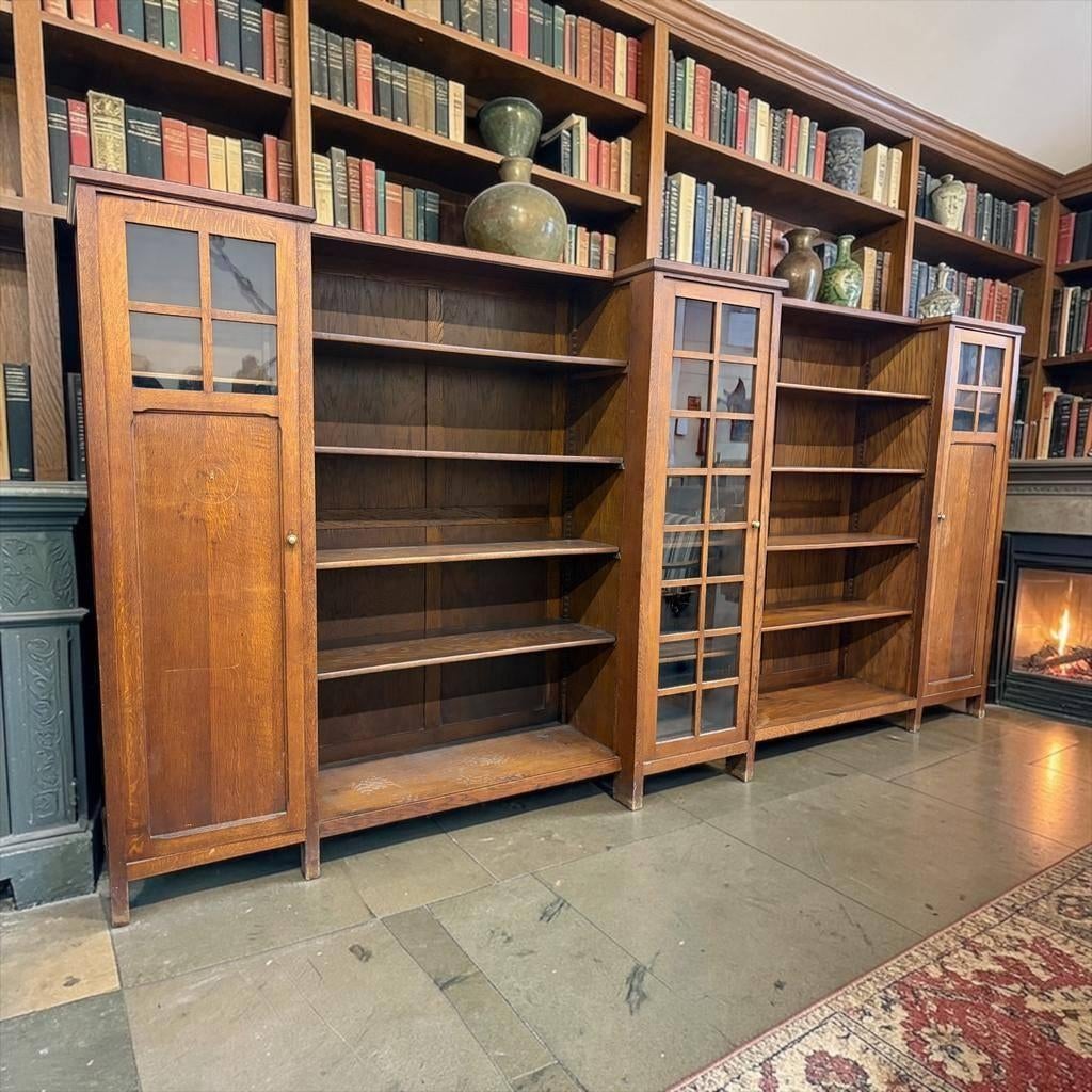 Vintage houten XL wandmeubel / boekenkast / kast (3m40 !), Kinderen en Baby's, Kinderkamer | Commodes en Kasten, Ophalen, Gebruikt