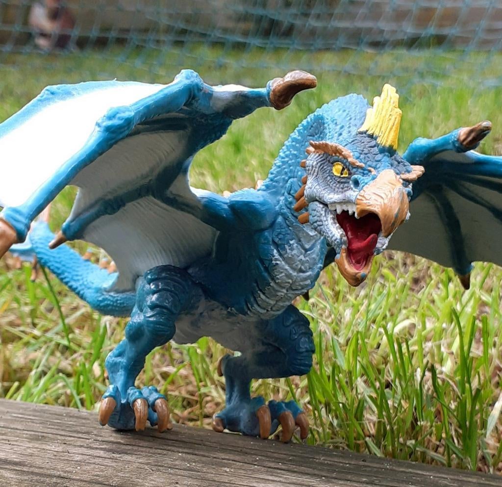 Schleich Eldrador Vliegende Blauwe Draak 70508 dino, Ophalen of Verzenden, Zo goed als nieuw, Reptiel of Amfibie, Beeldje of Figuurtje