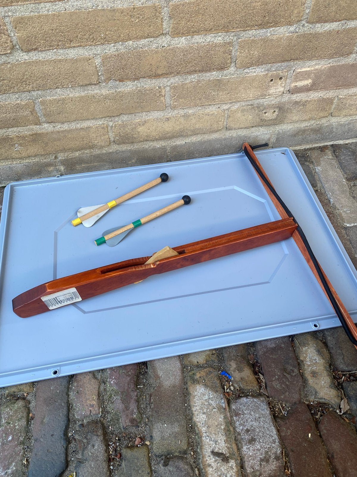 Houten kruisboog met pijlen, Ophalen of Verzenden, Gebruikt