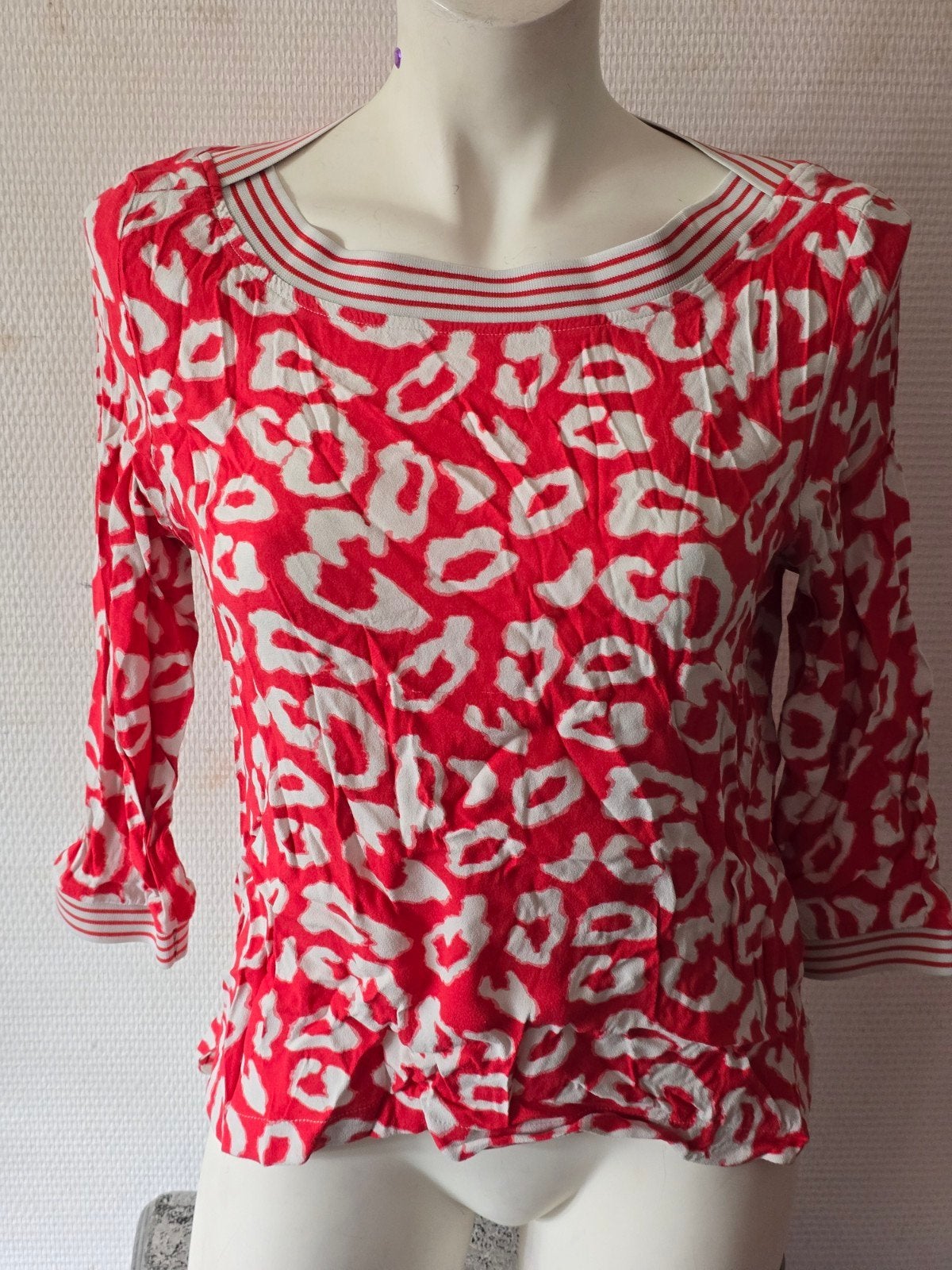 Silvercreek dames Rode trui met Luipaardprint, Maat 40, Kleding | Dames, Maat 38/40 (M), Ophalen of Verzenden, Gedragen, Rood