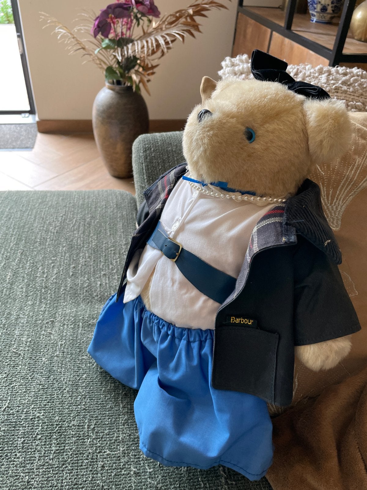 Vintage gabrielle Teddybeer 1987 met Kleding, Ophalen, Overige merken, Beer, Zo goed als nieuw