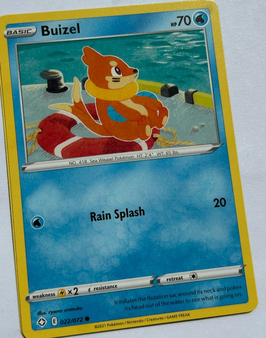 Pokémon Kaart Buizel 022/072 - Basic HP 70, Ophalen of Verzenden, Zo goed als nieuw, Losse kaart