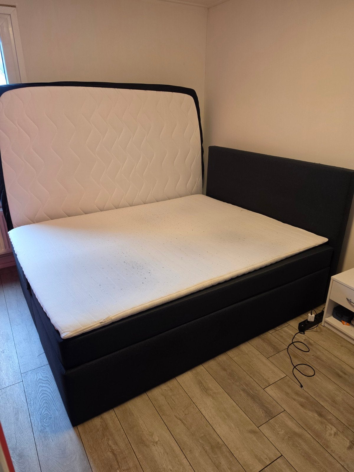 Boxspring 160, Ophalen, Gebruikt, Zwart, Tweepersoons
