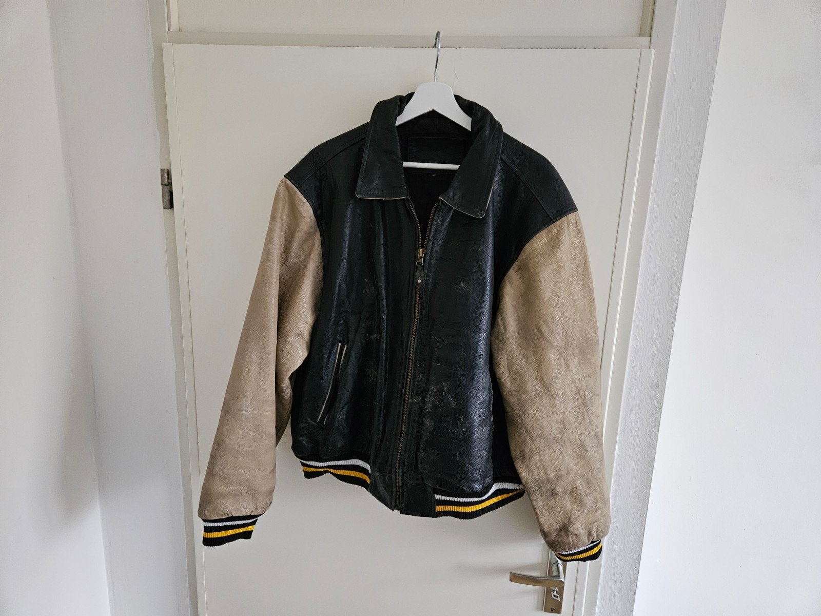 Vintage Leren Baseball Jack XXL, Kleding | Heren, Verzenden, Gedragen, Overige maten, Meerkleurig