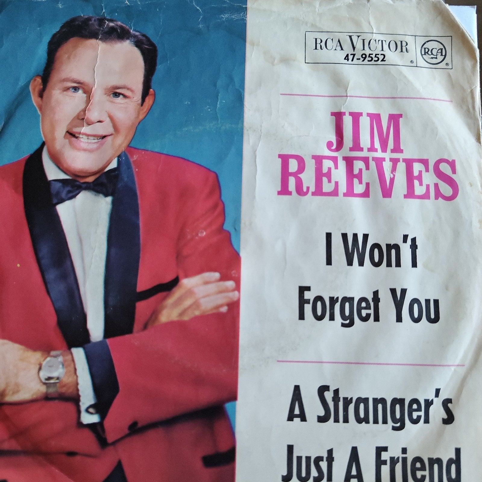 Jim Reeves - I Won't Forget You / A Stranger's Just A Friend, Gebruikt, 7 inch, Ophalen of Verzenden, EP