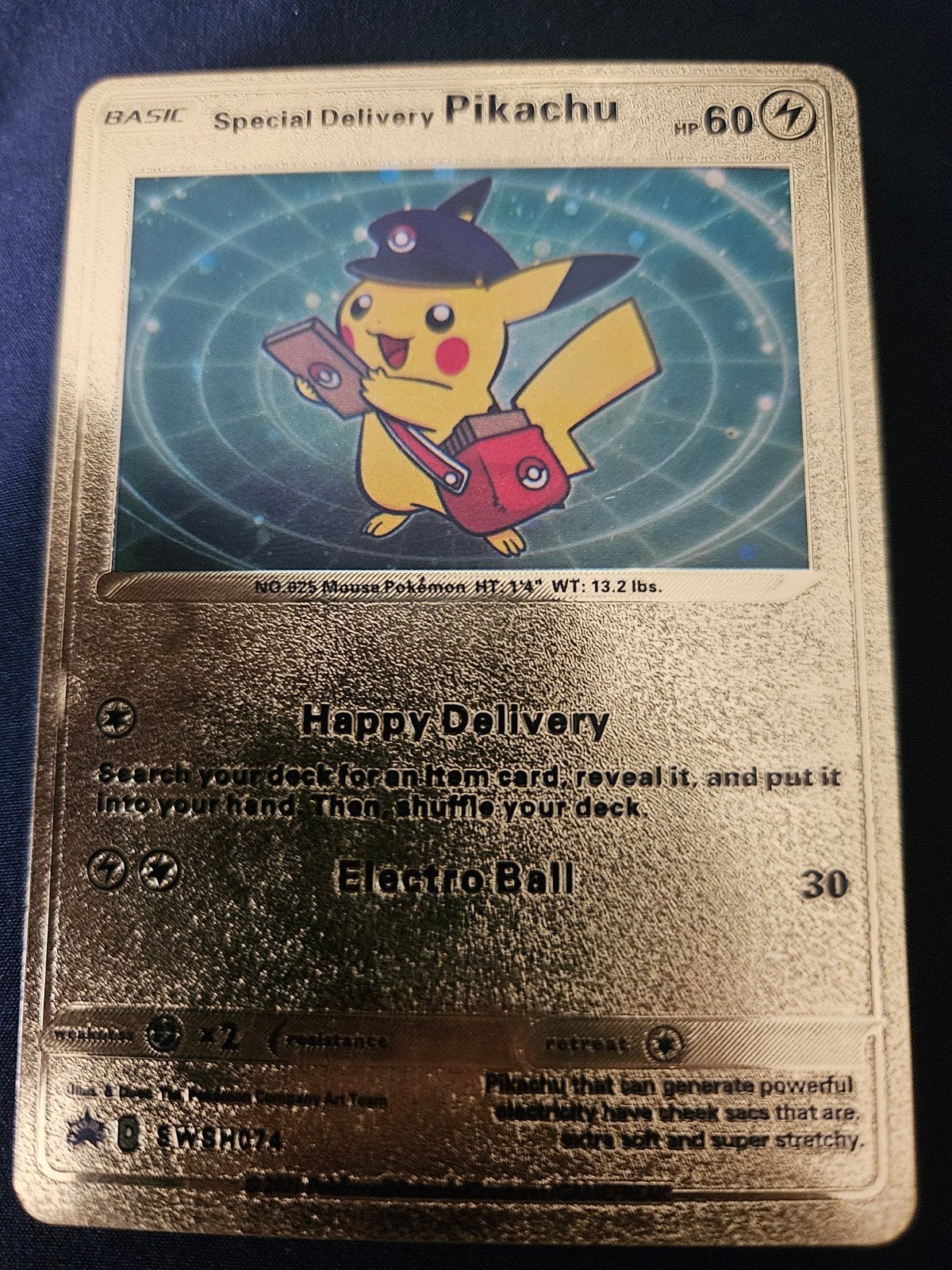 Zeer Zeldzame Special Delivery Pikachu Pokémon Kaart, Ophalen of Verzenden, Zo goed als nieuw, Losse kaart, Foil